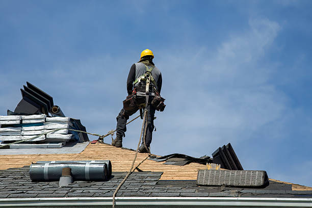 Professional Gutter Installation technician working in Fraser, MI